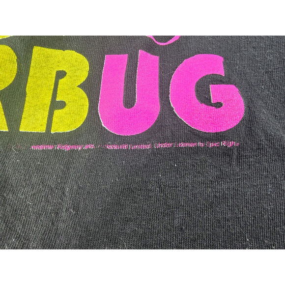 Vintage WHAM! T-Shirt Black Rainbow Logo Neon Pop 80s Music Tee Unisex Size L - Picture 5 of 5